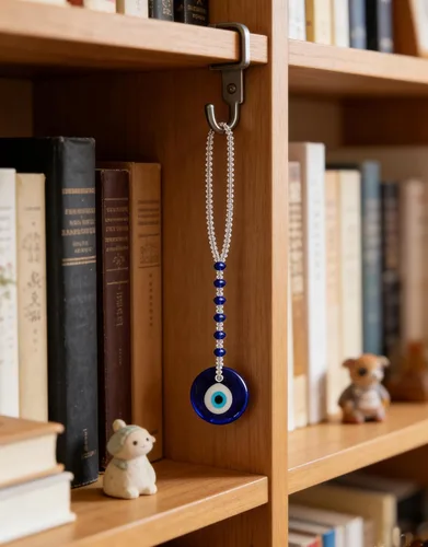 Miniatura 5 de Adorno colgante de auto de mal de ojo, accesorios para mujeres y hombres, adorno colgante de cristal para espejo retrovisor (forma redonda)