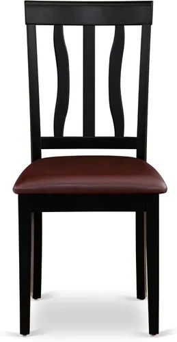 Miniatura 5 de East West Furniture ANTI5-BLK-LC - Juego de mesa de comedor de 5 piezas para 4 personas, incluye una mesa de cocina redonda con pedestal y 4 sillas