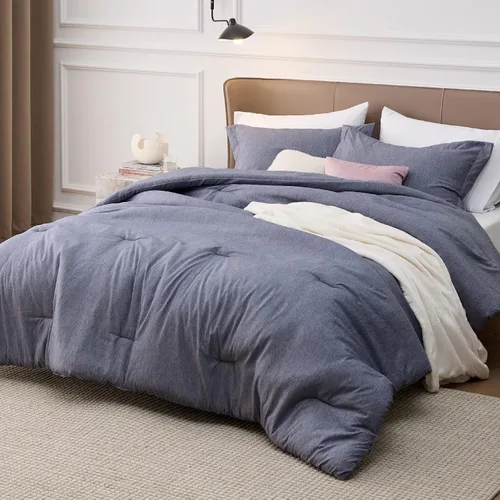 Miniatura 413 de Bedsure Juego de edredón Twin/Twin XL, ropa de cama suave beige para todas las estaciones, juego de cama teñido catiónico, 2 piezas, 1 edredón