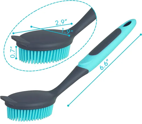 Miniatura 2 de Paquete de 2 cepillos de platos con asa, cepillo suave para lavar platos de cocina, para limpiar ollas, sartén, fregadero