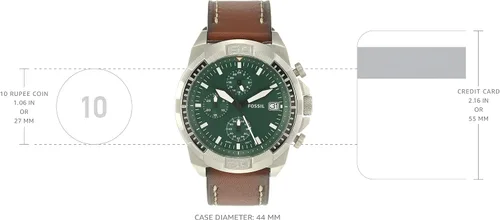 Miniatura 3 de Fossil Bronson Reloj casual de cuarzo para hombre con correa de acero inoxidable o cuero, Reloj cronógrafo Bronson