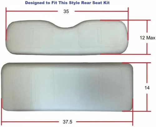 Miniatura 3 de Huskey Parts Company 4 piezas de fundas para asientos de carrito de golf gris carbón con costura en forma de diamante Compatibles con Yamaha Drive