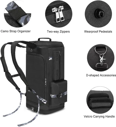 Miniatura 4 de Bolsas de gimnasio para hombre, bolsa de lona para gimnasio, mochila deportiva de 3 vías para hombres con compartimento para zapatos y bolsillo