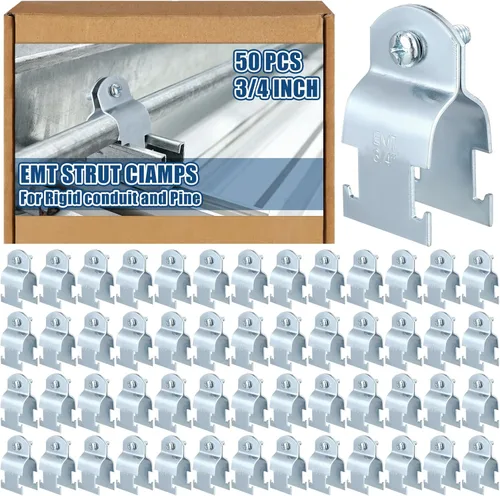 Miniatura 17 de Landhoow Emt Pipe - Abrazaderas universales de puntal para canal, accesorio de conducto electro galvanizado con perno y tuerca, herramienta