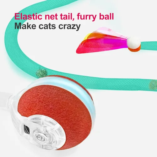 Miniatura 4 de Jkanti Juguetes Interactivos para Gatos de Interior, Pelota de Gato Ágil en Movimiento de 3ra Generación con Cola de Malla Elástica, Juguetes Verde