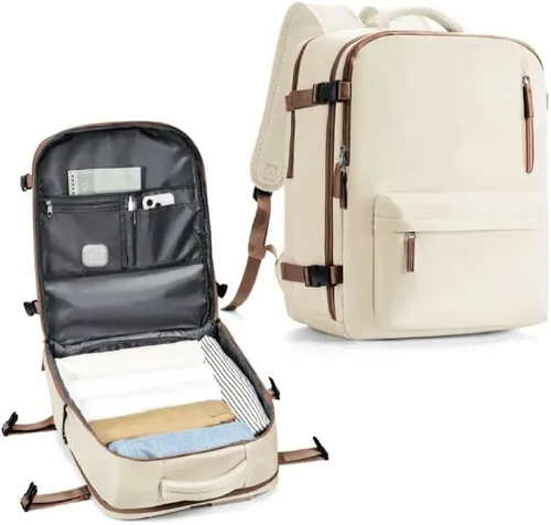Miniatura 55 de WONHOX - Mochila grande, aprobada para vuelo, unisex, para viajes, trabajo, negocios o laptop, a1-Negro, Medium