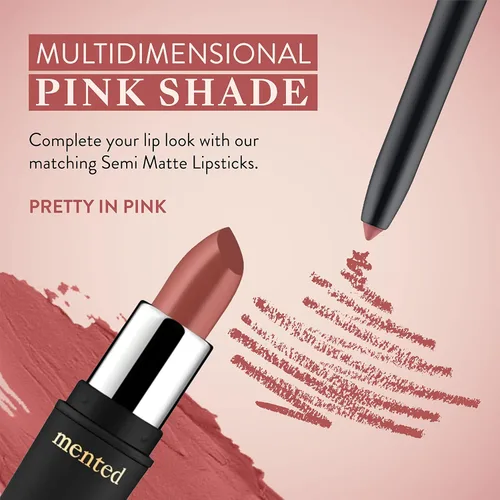 Miniatura 6 de Mented Cosmetics - Delineador de labios para mujer, lápiz labial marrón oscuro, delineador de labios impermeable, vegano + maquillaje libre de Rosa