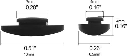 Miniatura 5 de 4 pares de almohadillas de nariz de repuesto de silicona para lentes, lentes de sol, rectángulo negro