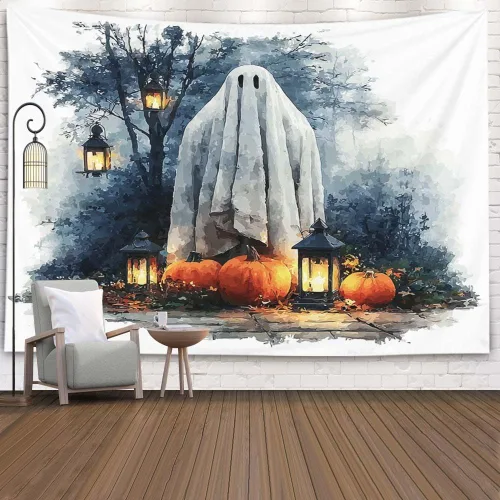 Miniatura 59 de EMMTEEY Tapiz de pared con bosque - Árbol de pino verde y niebla, arte de pared natural, 80x60 pulgadas, tapiz grande de estilo bohemio para sala