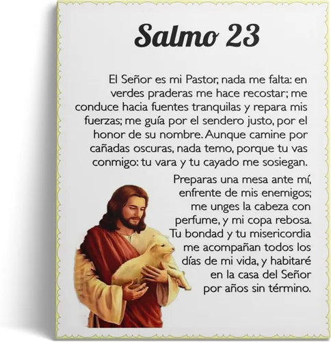 Miniatura 2 de ART Salmo 23 En Español - Lienzo para pared, decoración de pared cristiana de Jesús con cordero, versículo bíblico en español para sala de estar