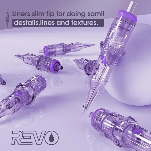 Miniatura 3 de INKin REVO - Agujas de cartucho de tatuaje 1RL, agujas de tatuaje profesionales con precisión redefinida #06 delineador redondo 0.008 in