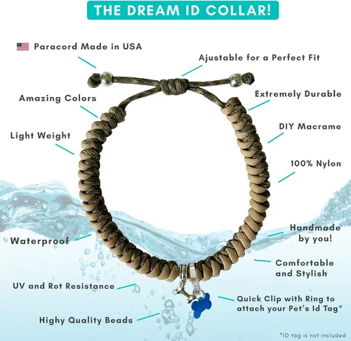 Miniatura 3 de CORDA Crafts - Kit de cuerda de paracaídas - Accesorios completos para hacer collar de perro y pulsera a juego del dueño - Tutorial en video fácil