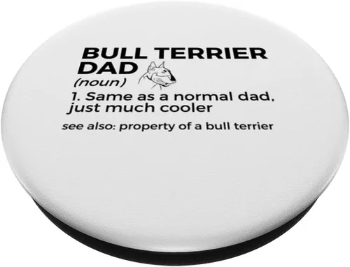 Miniatura 2 de Bull Terrier Dad Definition Funny Property Of A Bull Terrier PopSockets Standard PopGrip