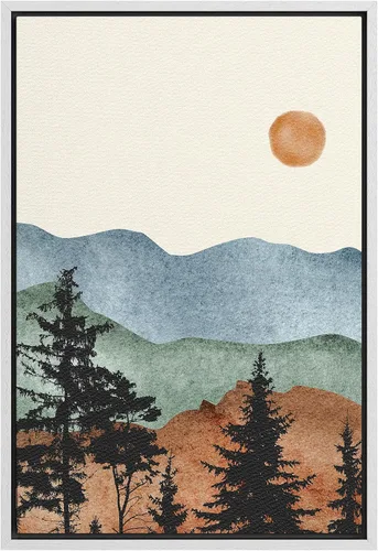 Miniatura 8 de SIGNFORD Lienzo enmarcado para pared, camino del desierto con cactus, naturaleza silvestre, ilustraciones modernas, arte decorativo, rústico