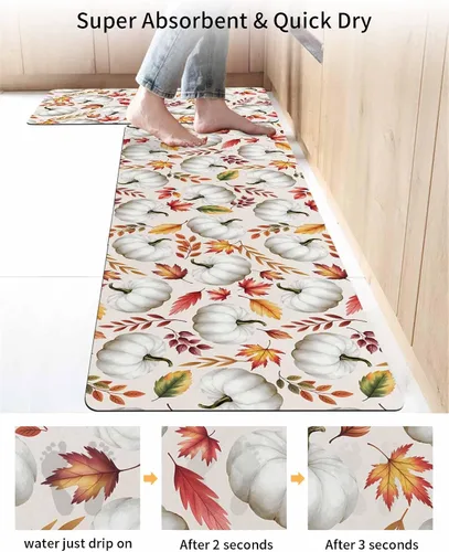Miniatura 4 de Tapete de baño de hojas de arce para bañera, antideslizante, de secado rápido y absorbente, tierra de diatomeas, fregadero, dormitorio, cocina