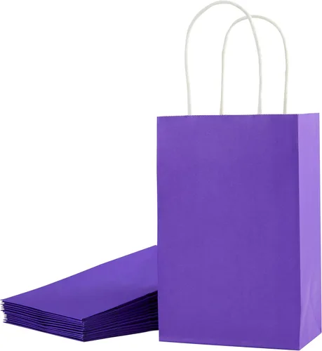 Miniatura 11 de SUNCOLOR Paquete de 24 bolsas de regalo amarillas con asas – Bolsas de 8" para regalos de fiesta, cumpleaños, Pascua y ocasiones especiales Amarillo