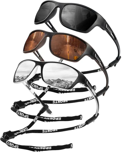Miniatura 19 de KALIYADI Gafas de sol polarizadas para hombre, gafas de sol deportivas para conducir, ciclismo, pesca, con protección UV Negro mate/azul hielo/azul