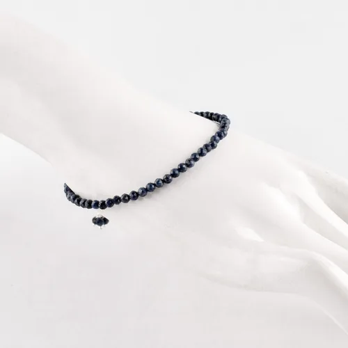 Miniatura 72 de Natural Gemstone Micro Round Beads Dainty Choker Bangle Bracelet, Handmade Jewelry for Women, Healing Chakra Crystals Silver Plated Chain 8 inch