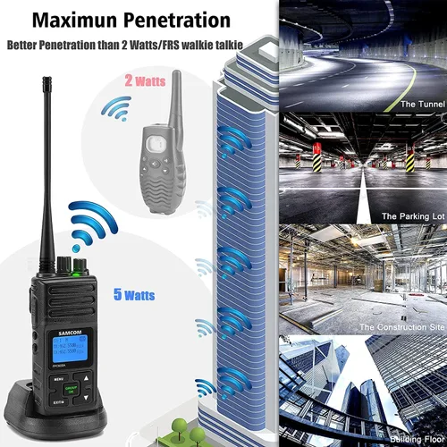 Miniatura 4 de SAMCOM FPCN30A Radios Walkie Talkies portátiles UHF Radios bidireccionales para adultos, radios resistentes de 2 vías de largo alcance con base