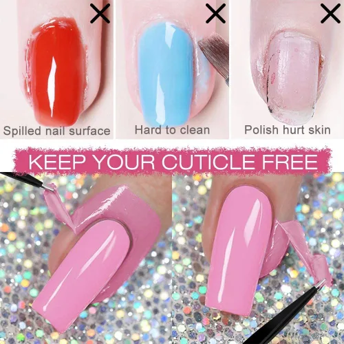 Miniatura 2 de DRMODE Látex líquido para uñas, cinta de látex para uñas, barrera de esmalte de uñas de secado rápido, protector de cutículas de uñas para estampado