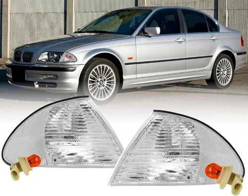 Miniatura 10 de DEPO 99-01 E46 4D - Juego de lámparas de señal de giro de esquina de color humo europeo (izquierda + derecha) compatible con BMW E46 1999-2001 Serie
