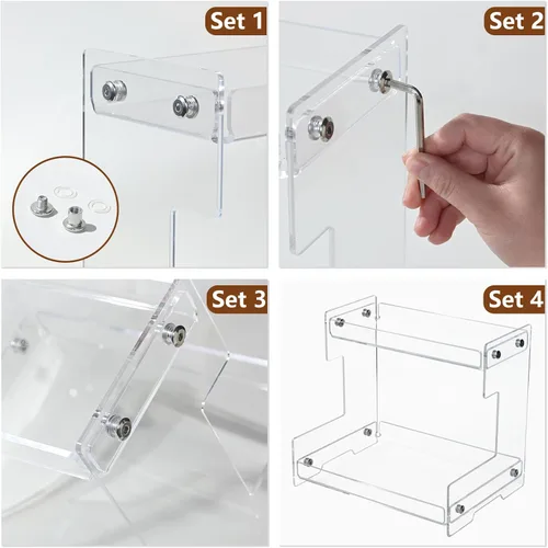 Miniatura 4 de Organizador de encimera de baño, organizador de 2 niveles de acrílico para soporte de perfume, soporte de tocador, bandeja de tocador, estante