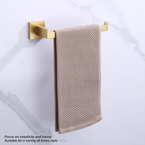 Miniatura 3 de TASTOS Toallero de mano de acero inoxidable de alta calidad, anillo cuadrado para toalla de mano resistente montado en la pared, moderno toallero