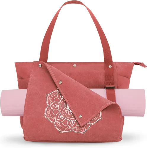 Miniatura 20 de Gonex Bolsa para Esterilla de Yoga, Bolsa de Gimnasio Tipo Tote con Múltiples Bolsillos para Mujeres y Hombres, Portaesterillas de Yoga de Lona