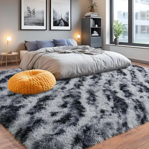 Miniatura 50 de Alfombras de área de 8x10 para sala de estar, alfombra shaggy grande ultra suave y esponjosa para dormitorio, alfombras de felpa mullida Blanco crema