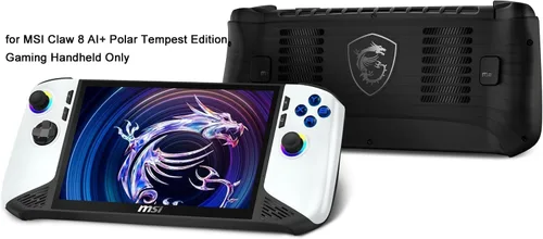 Miniatura 2 de Funda para MSI Claw 8 AI+ Polar Tempest Edition, TPU Soft Grip Funda protectora con soporte para MSI Claw 8 AI+ Polar Tempest A2VM PC portátil Negro