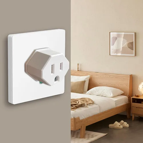 Miniatura 4 de Adaptador de toma de corriente a enchufe, enchufe E26, adaptador de enchufe de 3 clavijas, enchufe giratorio de 360° con interruptor