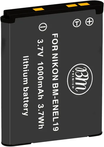 BM Premium Batería EN-EL19 para Nikon Coolpix A300, W150, W100, S32, S33 | S100, S3100, S3200, S3300, S3500, S3600, S3700, S4100, S4200, S4300,