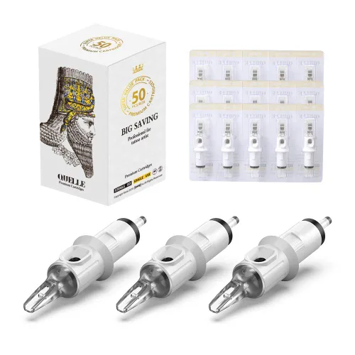 Miniatura 8 de HAWINK Agujas de cartucho para tatuaje #12 Estándar 3 delineador redondo X-Taper 50 piezas con membrana desechable profesional EN05S-50-1203RLT