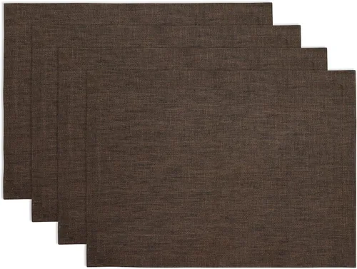 Miniatura 70 de Solino Home Athena - Juego de 4 manteles individuales cuadrados de lino natural claro de 14 x 14 pulgadas, manteles individuales 100 % lino puro