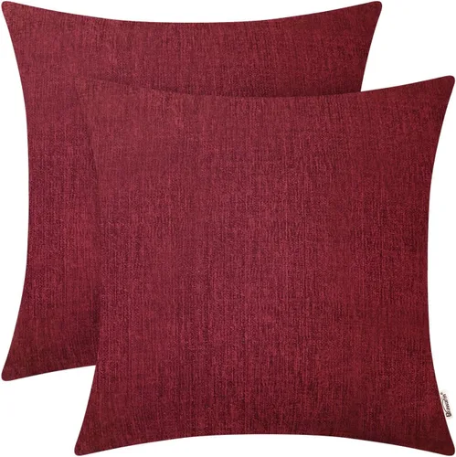 Miniatura 55 de BRAWARM Fundas de almohada 40x40 cm - Paquete de 2 fundas de almohada de chenilla negra, fundas de almohada de chenilla suave teñida sólida
