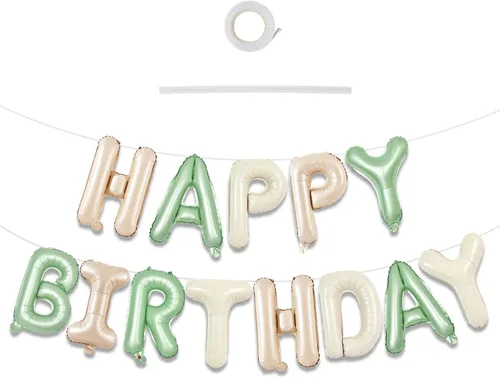 Miniatura 9 de TONIFUL Pancarta de Globos Negros de Feliz Cumpleaños de 16 Pulgadas con Letras de Papel de Aluminio Mylar, Cartel Banderín Reutilizable