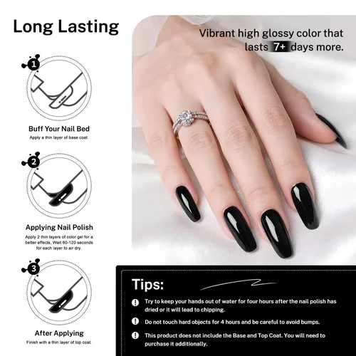 Miniatura 6 de OpenLive 16.5ml Esmalte de uñas negro de gran volumen de secado rápido, esmalte de uñas de color de secado rápido y larga duración para arte de uñas