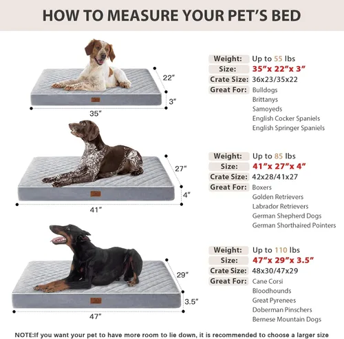 Miniatura 6 de WNPETHOME Cama Ortopédica para Perros para Jaula, Cama Impermeable Extra Grande para Perros con Funda Lavable Extraíble, Camas para Jaula de Perros