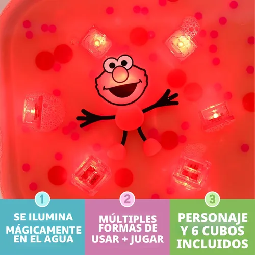 Miniatura 2 de Glo Pals x Barrio Sésamo Cubos Luminosos Activados por Agua para Juego Sensorial (Elmo - Cubos con Personaje)