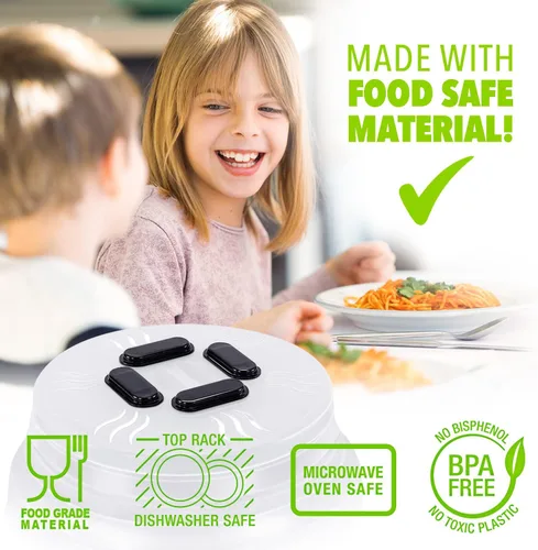 Miniatura 7 de HOVER COVER Tapa protectora magnética contra salpicaduras, tapa de 10 pulgadas transparente libre de BPA para alimentos, protector de plato