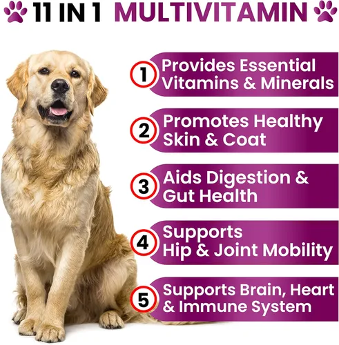 Miniatura 2 de Multivitamínico masticable con glucosamina para perros, vitaminas y suplementos para perros, multivitamínico para adultos mayores y cachorros