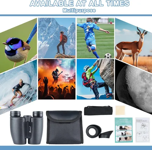Miniatura 5 de Prismáticos de 15 x 30 para adultos de alta potencia, prismáticos compactos HD impermeables con visión nocturna con poca luz, prisma BAK4