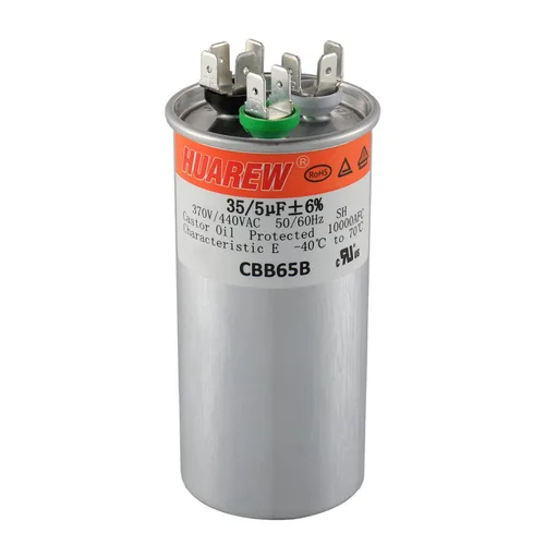 35/5 uF 35+5 MFD ±6% 370V/440V CBB65B Condensador de CA Condensador Redondo de Doble Funcionamiento de Reemplazo 35 5 uF MFD 370 440 voltios VCA