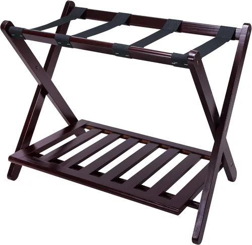 Casual Home estantería para equipaje con estante, madera maciza, Madera, Espresso