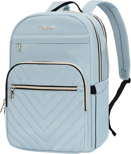 VANKEAN Mochila para laptop de 15.6 pulgadas para mujer, bolsa de trabajo para computadora portátil a la moda con puerto USB, mochilas impermeables,