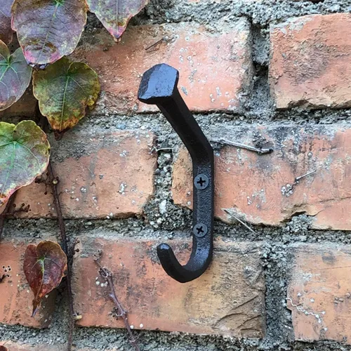 Miniatura 2 de Tinsow Ganchos para colgar abrigos de pared, colgador rústico de hierro fundido de granja (4)