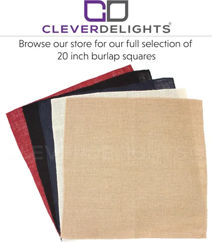 Miniatura 7 de CleverDelights Cuadrados de arpillera de 20 pulgadas, paquete de 4, arpillera de yute de alta calidad, bordes acabados, 20 x 20 pulgadas