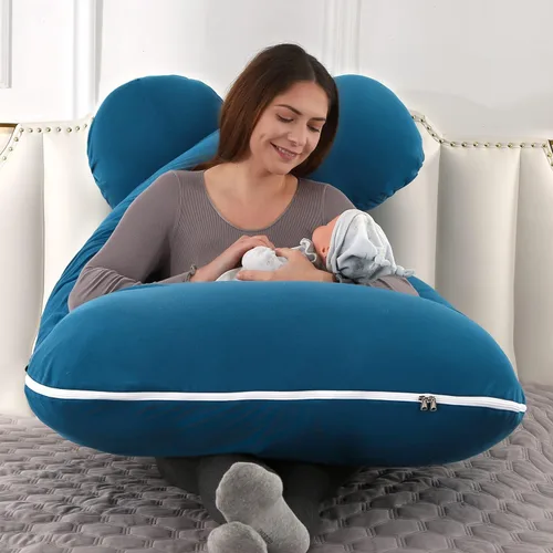 Miniatura 4 de Amagoing - Almohada de embarazo de 55 pulgadas, almohada de maternidad en forma de U para todo el cuerpo para mujeres, soporte para dolor de cadera