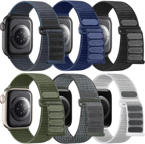 Miniatura 22 de WJK Correas elásticas de nailon compatibles con correas de Apple Watch de 1.496 in 1.575 in 1.614 in 1.654 in 1.732 in 1.772 in 1.811 in 1.929 in