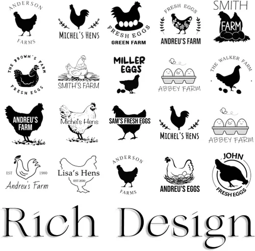 Miniatura 4 de Sellos de huevos personalizados para sellos de huevos frescos Sellos de madera personalizados de huevo de pollo con diseños únicos, marcado